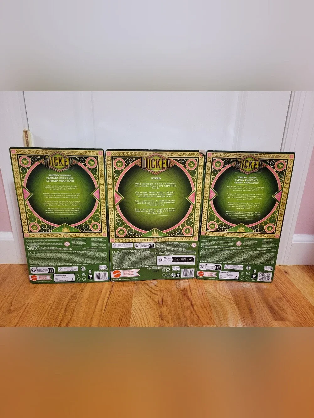 NIB Mattel Wicked Movie Doll Set 3-Pack - Singing Elphaba, Glinda & Fiyero Set